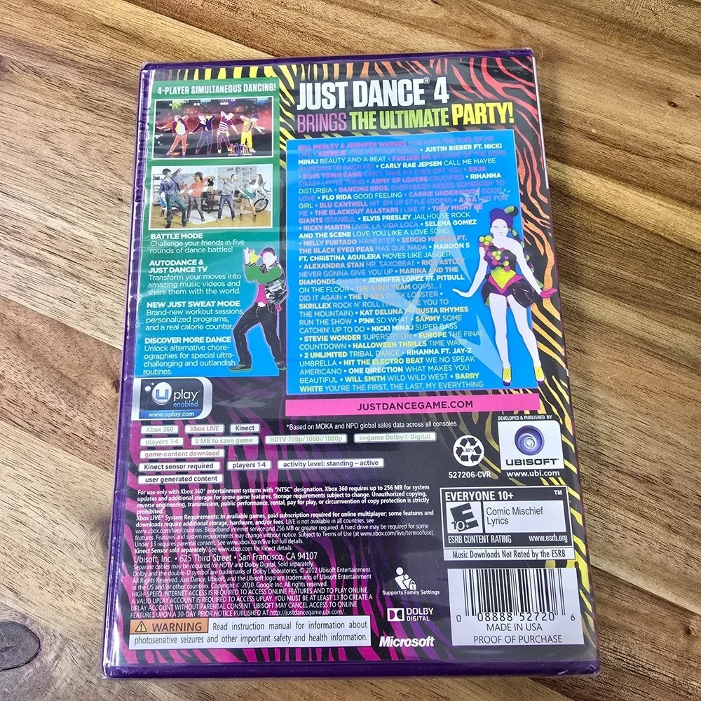 Just Dance 4 Microsoft Xbox 360 2012 Brand NEW Factory SEALED  Kinect Compatible